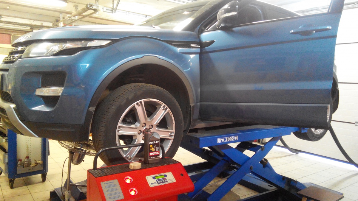 Замена масла в АКПП Range Rover Evoque 2012