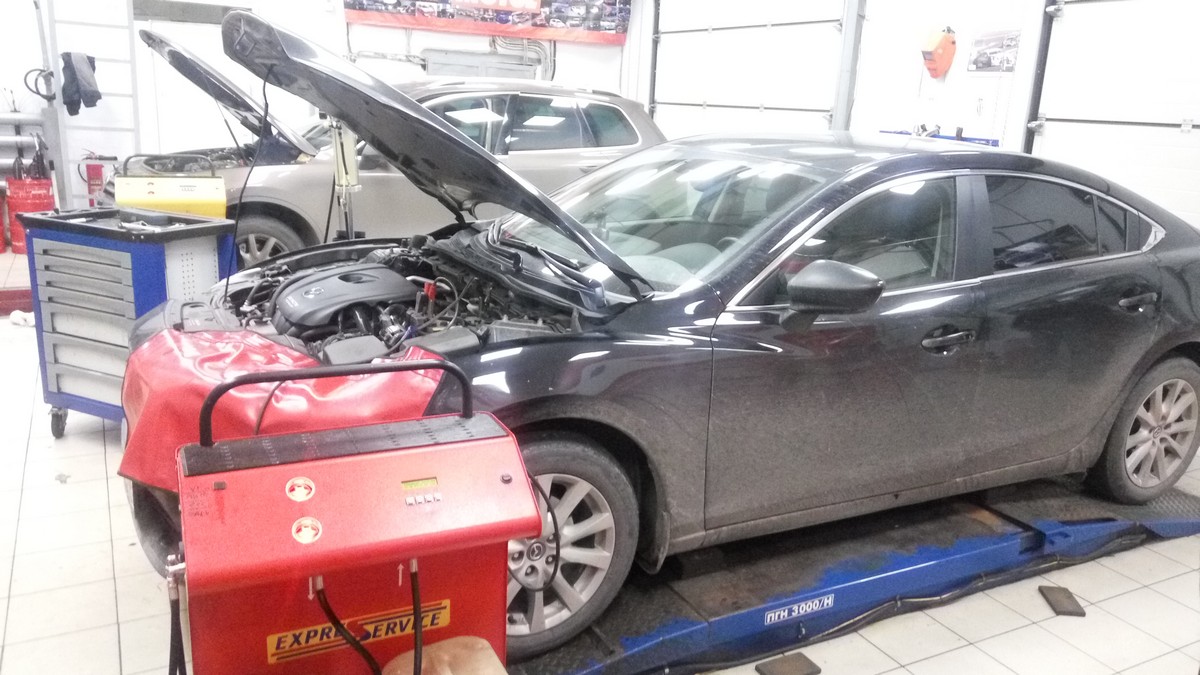 Замена масла в АКПП Mazda 6 2014